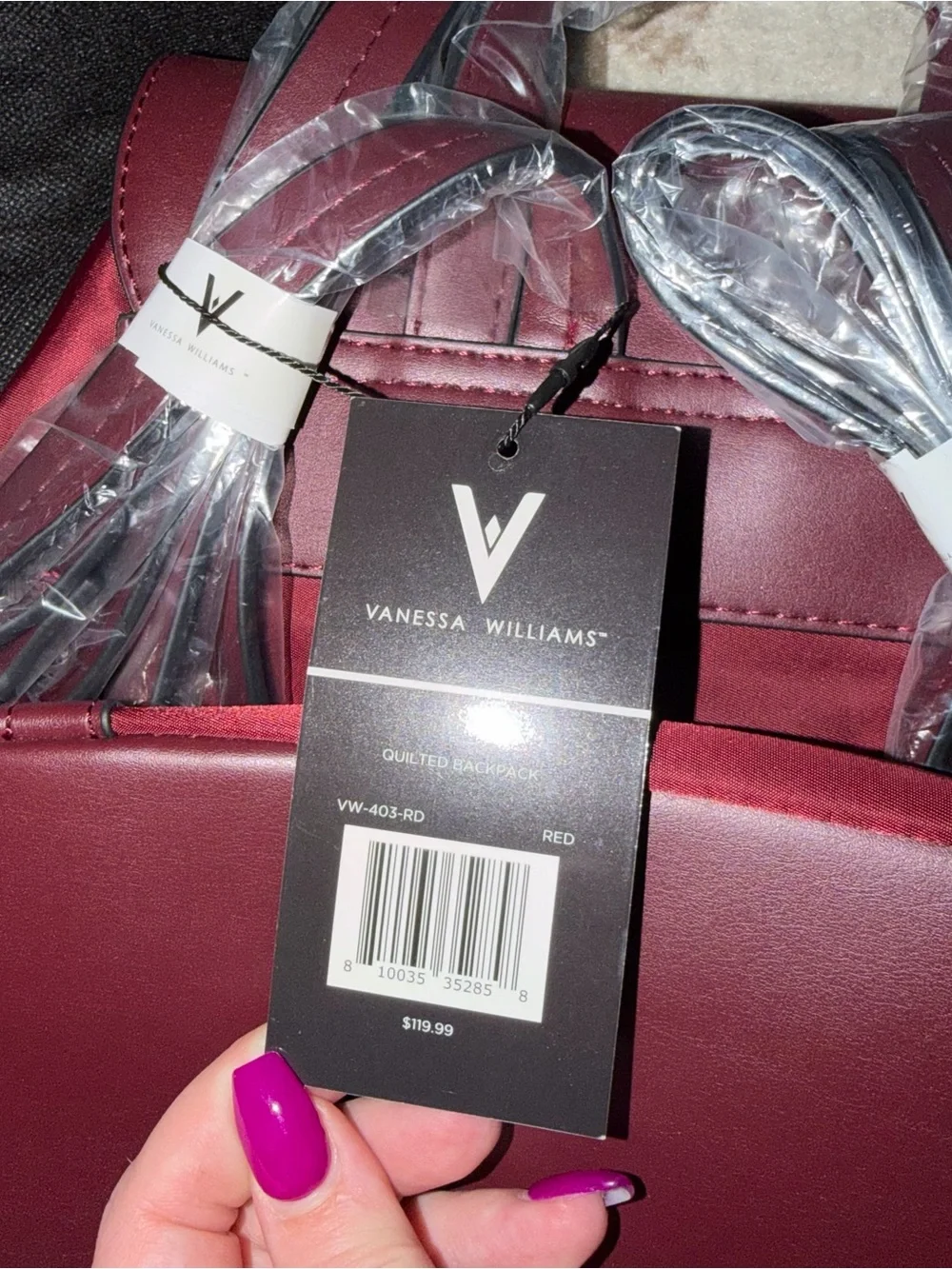 Vanessa Williams quilted backpack NWT